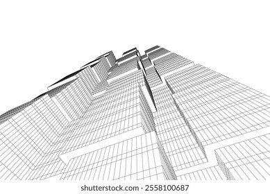 Abstract architecture vector 3d illustration