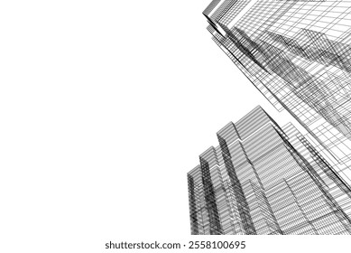 Abstract architecture vector 3d illustration