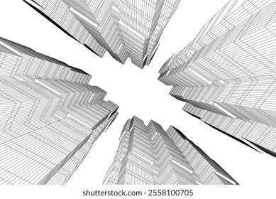 Abstract architecture vector 3d illustration