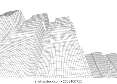 Abstract architecture vector 3d illustration