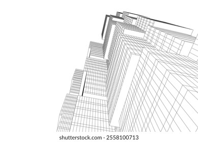 Abstract architecture vector 3d illustration