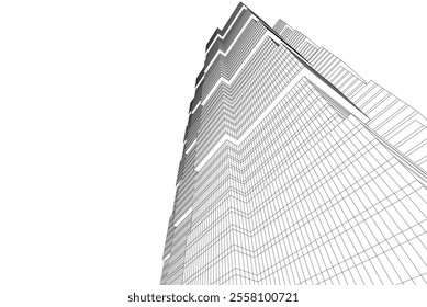 Abstract architecture vector 3d illustration