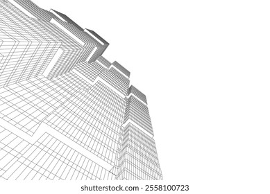 Abstract architecture vector 3d illustration