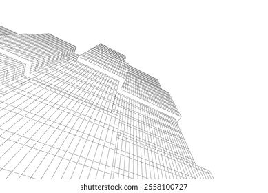 Abstract architecture vector 3d illustration