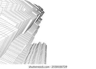Abstract architecture vector 3d illustration