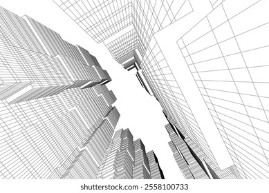 Abstract architecture vector 3d illustration