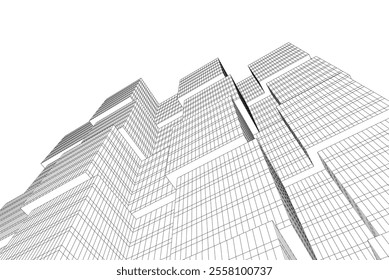 Abstract architecture vector 3d illustration