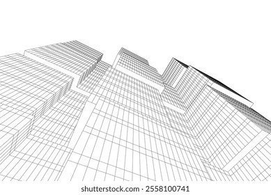 Abstract architecture vector 3d illustration