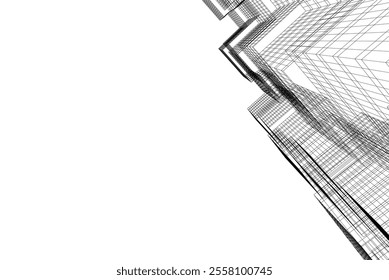 Abstract architecture vector 3d illustration