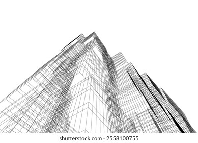 Abstract architecture vector 3d illustration