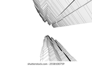 Abstract architecture vector 3d illustration