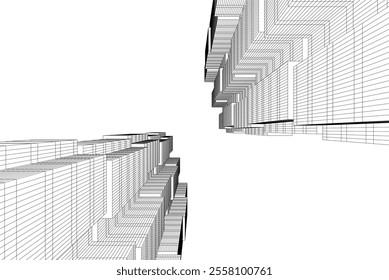 Abstract architecture vector 3d illustration
