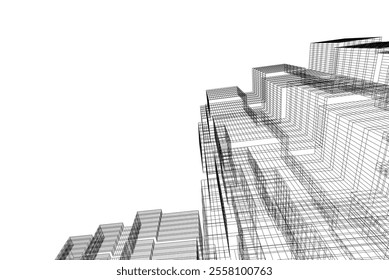 Abstract architecture vector 3d illustration