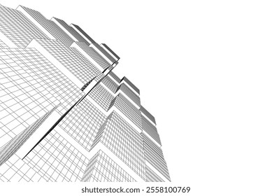 Abstract architecture vector 3d illustration