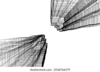 Abstract architecture vector 3d illustration