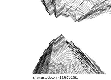 Abstract architecture vector 3d illustration