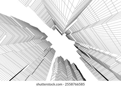 Abstract architecture vector 3d illustration