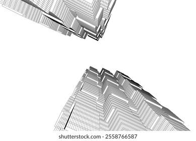 Abstract architecture vector 3d illustration