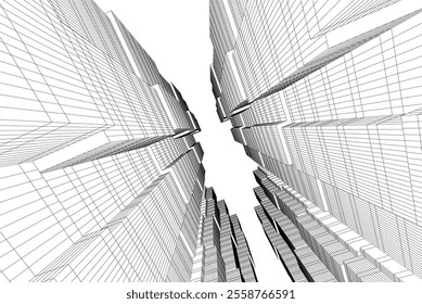 Abstract architecture vector 3d illustration