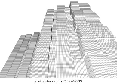 Abstract architecture vector 3d illustration
