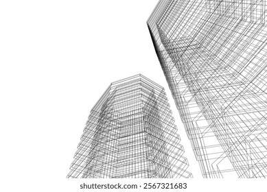 Abstract architecture vector 3d illustration