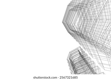 Abstract architecture vector 3d illustration