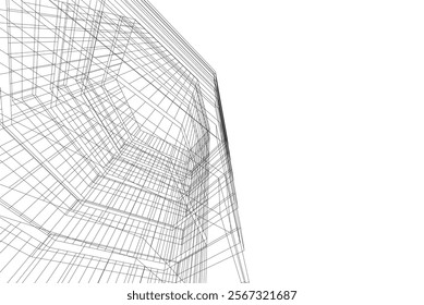 Abstract architecture vector 3d illustration