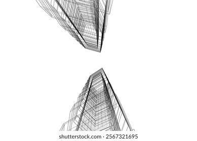 Abstract architecture vector 3d illustration