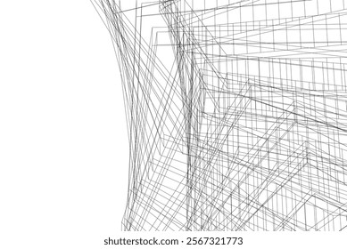 Abstract architecture vector 3d illustration