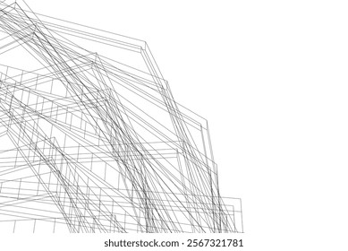 Abstract architecture vector 3d illustration