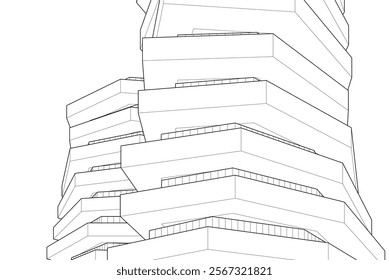 Abstract architecture vector 3d illustration