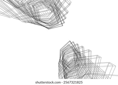 Abstract architecture vector 3d illustration