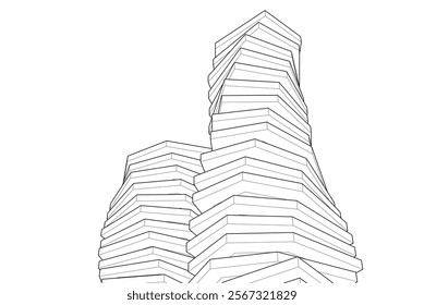 Abstract architecture vector 3d illustration