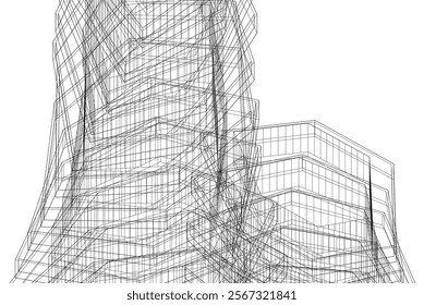 Abstract architecture vector 3d illustration