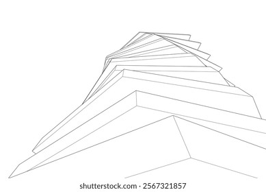 Abstract architecture vector 3d illustration