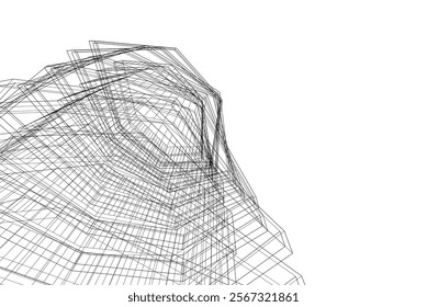 Abstract architecture vector 3d illustration