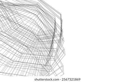 Abstract architecture vector 3d illustration