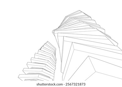 Abstract architecture vector 3d illustration