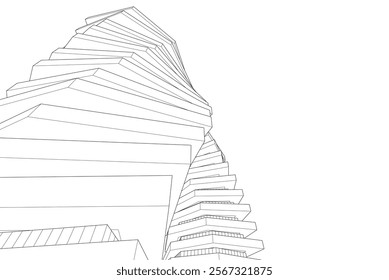 Abstract architecture vector 3d illustration