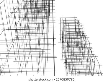 Abstract architecture vector 3d illustration