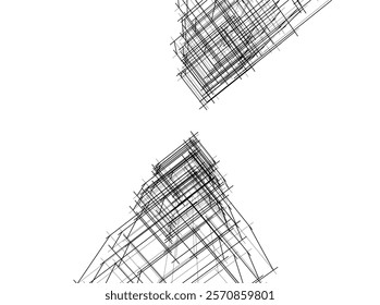 Abstract architecture vector 3d illustration