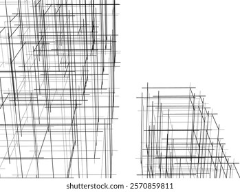 Abstract architecture vector 3d illustration