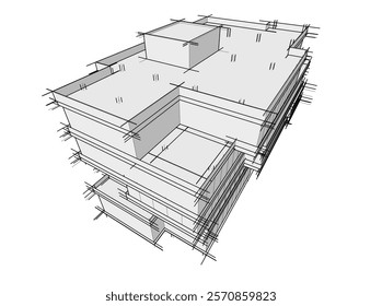 Abstract architecture vector 3d illustration