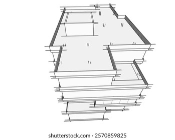 Abstract architecture vector 3d illustration