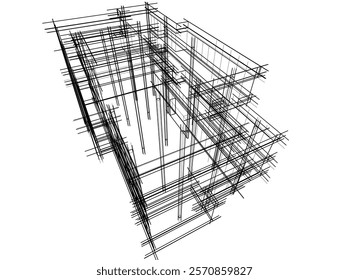 Abstract architecture vector 3d illustration
