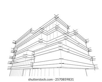 Abstract architecture vector 3d illustration