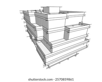 Abstract architecture vector 3d illustration
