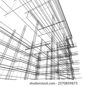 Abstract architecture vector 3d illustration