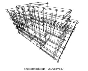 Abstract architecture vector 3d illustration