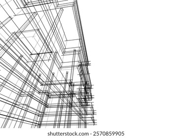 Abstract architecture vector 3d illustration